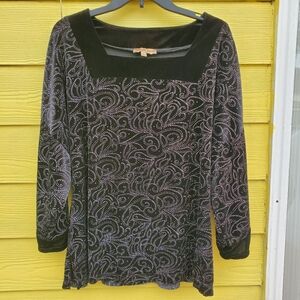 Notations.women  Black sparkly  top sz XL.